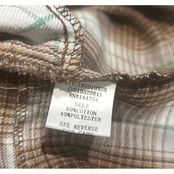 Davi & Dani Dress Women's M Brown Plaid Button-Up Soft Flannel Western Country - Picture 7 of 14